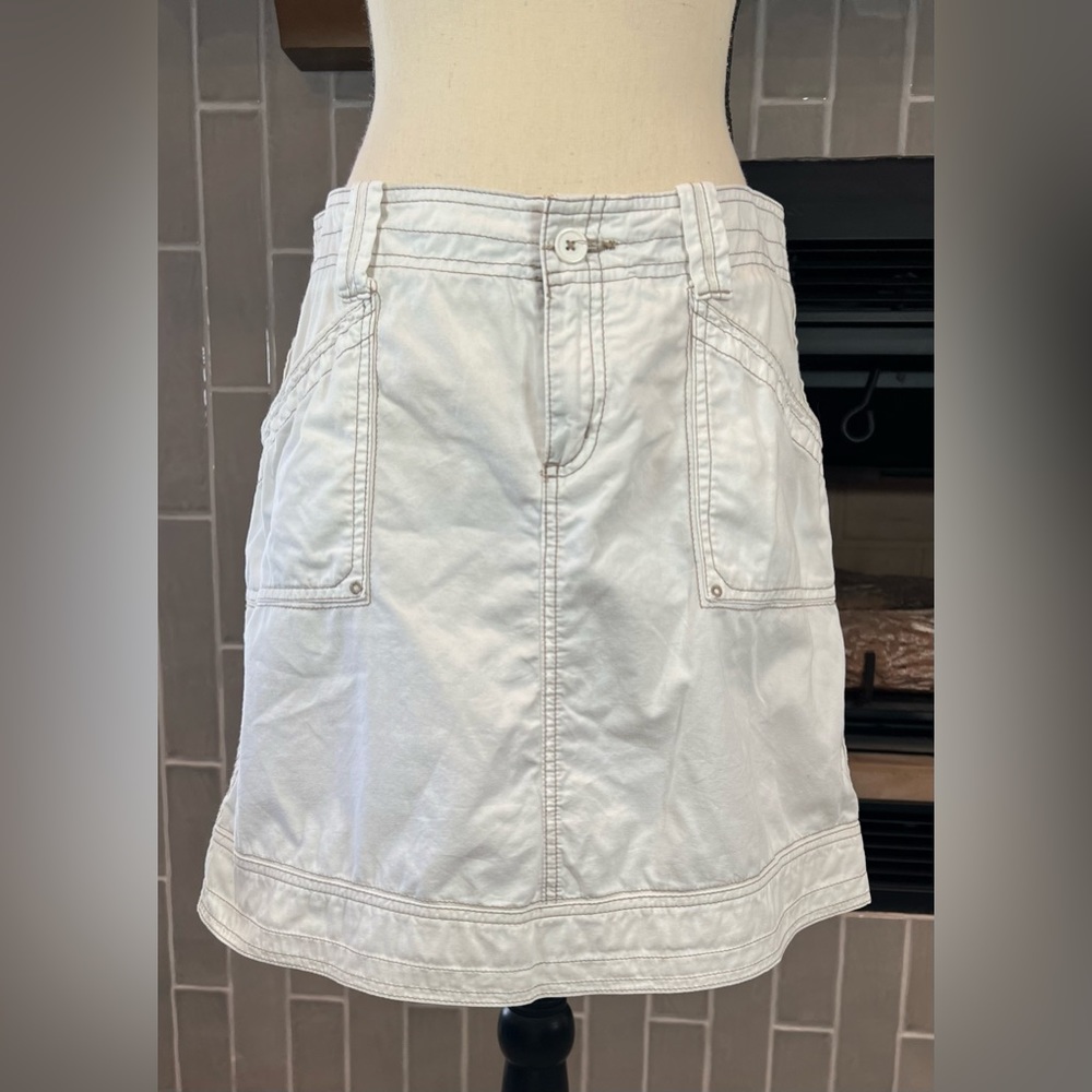 Aventura Women's Arden Skirt off-White Size 6 pockets Organic Cotton